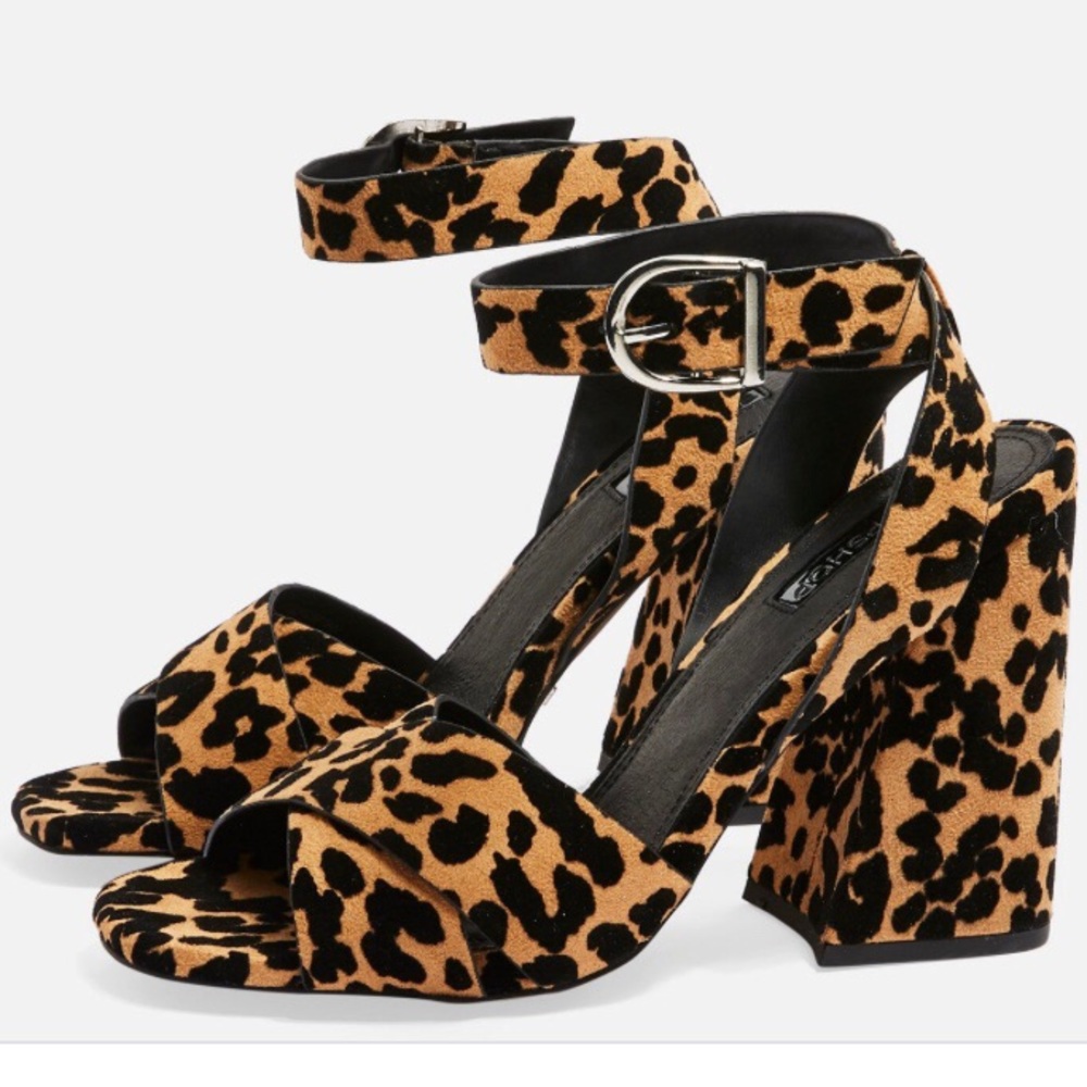 Topshop Ronnie Leopard Block Heels